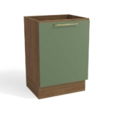 Módulo Cozinha Kappesberg Botanic Balcão Botanic M629 1 Porta s/Tampo 60cm Nogueira/Verde Oliva – Kappesberg