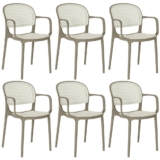 Kit 6 Cadeiras de Jantar Roma Prática com Braços para Sala e Cozinha