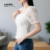 Blusa Feminina Bordada de Renda com Laços Primavera Verão Branca LR21E204