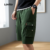 Lovito Shorts Casuais Masculinos com Bolso Verde Militar Primavera Verão LNE122154