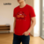 Lovito Camiseta Masculina Casual Primavera/Verão Vermelha LNE125005