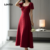 Lovito Refine Vestido Vermelho Casual Com Zíper Para Festas De Fim De Ano E Natal LBL30204