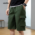 Lovito Shorts Casuais Masculinos com Bolso Verde Militar Primavera Verão LNE122154