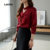 Lovito Blusa Torcida Sofisticada para Mulheres Outono Inverno Claret L158AD134