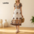 Lovito Refine Vestido Boho Zíper Primavera Verão Feminino LBL30018