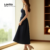Lovito Refine Vestido Casual com Bolso para Primavera Verão Azul Feminino LR23E014