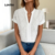 Lovito Blusa Feminina Branca com Recortes para Verão LBL29200