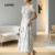 Lovito Vestido com Zíper Refine para Mulheres LBL30212