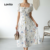 Lovito Vestido com Zíper Refine para Mulheres LBL30212