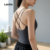 Lovito Sutiã Esportivo Macio e Respirável Push Up Elástico 4 Vias Yoga Decote em V LNA124045