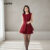 Lovito Conjunto Casual Blusa Ou Calça Plissada Festa Natal Feminina Burgundy L165ED584
