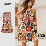 Lovito Vestido Boho Primavera Verão Feminino Com Zíper LBL32027