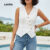 Lovito Blusa Casual Bordada com Ilhós e Botões para Mulheres Branca Primavera/Verão L143AD1885