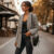 Lovito Casaco Blazer feminino com botões xadrez LNL54247