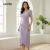 Lovito Vestido Roxo Feminino Plissado Elegante Estrutura Primavera Verão L135A2D007
