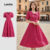 Lovito Vestido Casual Feminino Rosa Vermelho Primavera Verão L135ED546