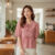Lovito Blusa Delicada Guingão Com Amarração Frontal Feminina L101AD087