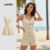 Lovito Macacão Casual com Botões Textura Suave Primavera/Verão Caqui L138ED234