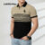 Lovito Polo Casual Masculina com Cores Contrastes e Botões para Primavera/Verão LNE118020