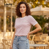 Refine by Lovito Blusa Rosa Elegante Colorida com Tecido Costurado e Pérolas LR13E006