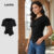 Lovito Camiseta Assimétrica Lisa Feminina Verão Primavera L124AD358