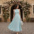 Lovito Vestido Feminino Recortes Azul Claro Primavera Verão Elegante L143ED122