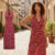 Lovito Vestido Feminino Romântico Floral Ditsy Plissado Com Laço Nas Costas L106AD891