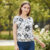 Lovito Refine Blusa Feminina Bordada com Ilhós para Primavera Verão L143ED627