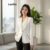 Lovito Blazer Casual Feminino Liso com Botões LNL62324