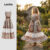 Lovito Vestido Boho com Pregas Linha Estruturada Vestido Primavera/Verão Feminino L138ED154