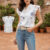 Lovito Blusa Feminina Casual Floral Babados Decote Verão L112ED827