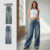 Lovito Calça Jeans Feminina Casual Lisa e Rasgada L114AD862