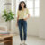 Lovito Blusa Feminina Elegante Amarela Com Botões Frontais Para Primavera Verão L137LD167