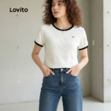 Lovito Blusa Casual Feminina Estampada Primavera/Verão Damasco L138ED110