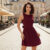 Lovito Vestido Casual com Amarração nas Costas para Mulheres em Borgonha para Primavera Verão L158ED326