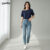 Lovito Blusa Casual Simples Assimétrica Ombro à Mostra Para Mulheres L104ED669