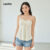 Lovito Blusa Feminina Regata Lisa Texturizada Drapeada Franzida Casual L125AD284