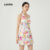 Lovito Vestido Casual Floral Com Laço Nas Costas Primavera/verão Multicolorido Para Mulheres L134LD010