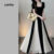 Lovito Vestido Feminino Casual Liso Colorblock Verão Primavera Preto E Branco L134ED542