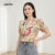 Lovito Blusa Feminina com Babados e Estampa Floral, Estilo Primavera/Verão, Elegante L143EDD482