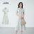 Lovito Vestido Casual Estampa Geométrica Primavera Verão Feminino L154ED627