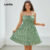Lovito Vestido Feminino Boho Curve Plus Size Com Babados Florais E Vestido De Verão Primavera LBL24578