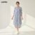 Lovito Vestido Feminino Casual Listrado Estampado LNL83190