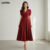 Lovito Vestido Elegante Liso Franzido Feminino LNL71064