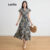 Lovito Vestido Feminino Casual Com Estampa Tribal E Babados Na Bainha, Para Verão/primavera L105MD093