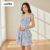 Lovito Vestido Feminino Floral Com Babados E Bainha Em Camadas Com Amarração L117ADD067