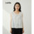 Lovito Regata Feminina Casual com Listras e Renda LNE72075