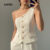 Lovito Blazer Sofisticado com Botões Irregulares, Modelagem Lisa, Ideal para Verão e Primavera, Feminino LBL22647