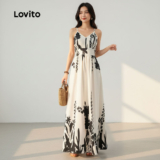 Lovito Vestido Boho Feminino para Primavera/Verão LBL29354