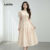 Lovito Refine Vestido Feminino com Zíper para Primavera e Verão L154ED375